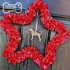 Bespoke Red Star Dog Breed Christmas Wreath - Dobermann (Happy)